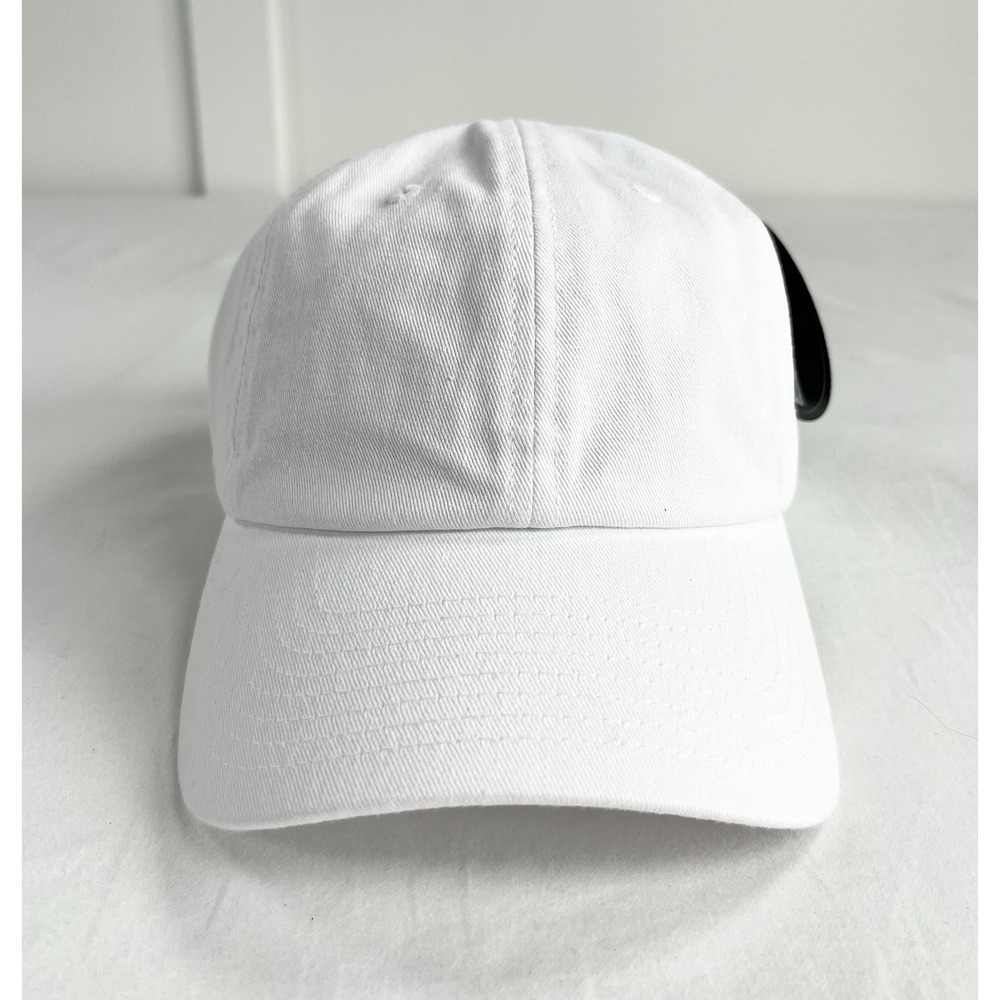 New KB Ethos Headwear 100% Cotton White Adjustable Strap Baseball Cap Hat
